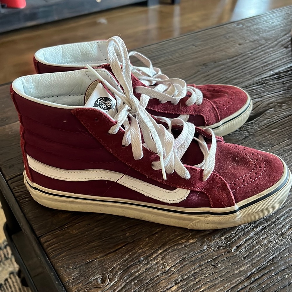 Maroon/Purple High Top Vans